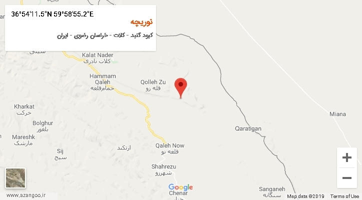 روستای نوریچه بر روی نقشه