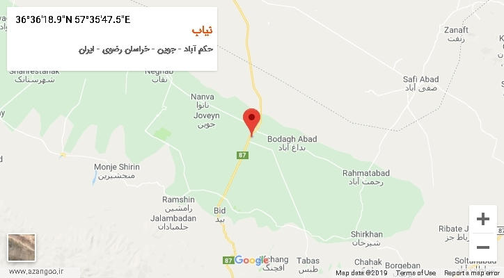 روستای نیاب بر روی نقشه