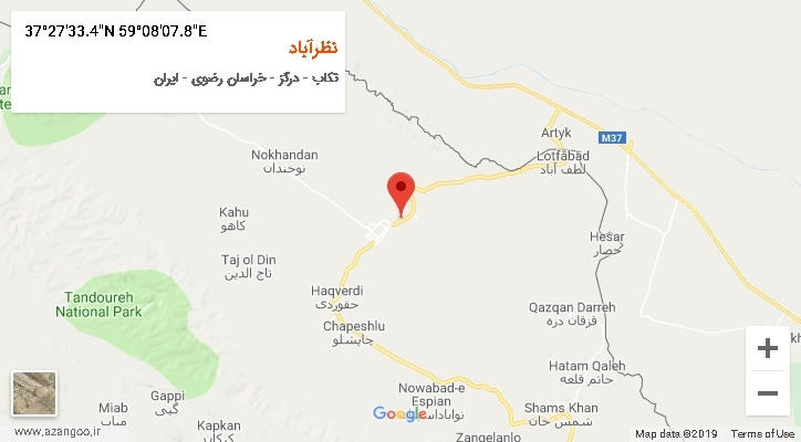 روستای نظرآباد بر روی نقشه