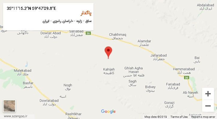 روستای پاگدار بر روی نقشه