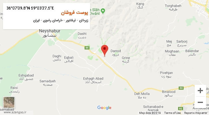 روستای پوست فروشان بر روی نقشه