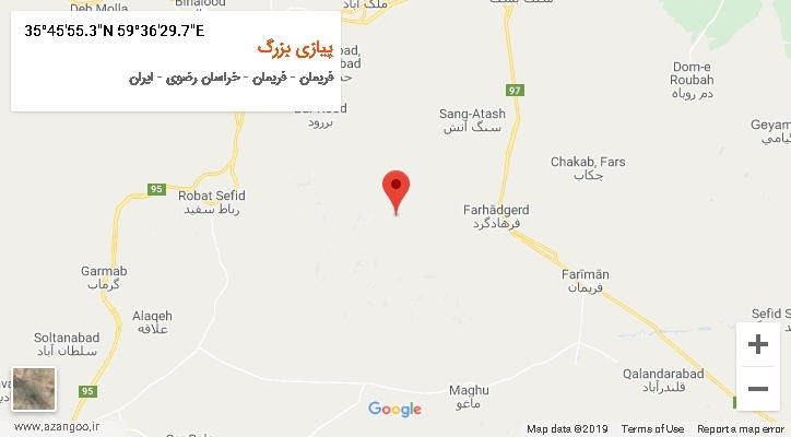 روستای پیازی بزرگ بر روی نقشه