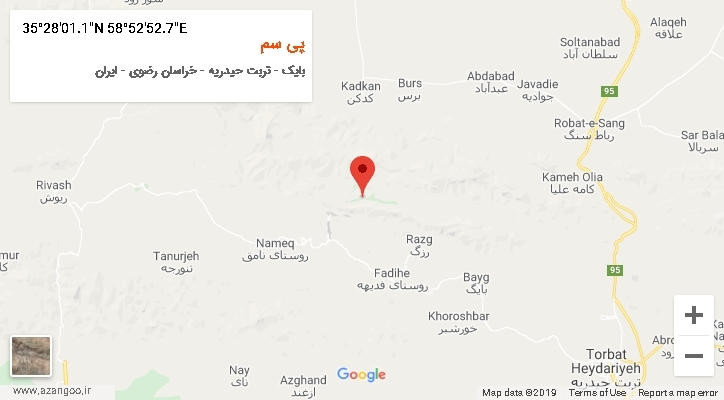 روستای پی سم بر روی نقشه