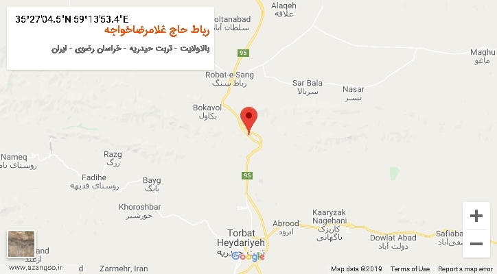 روستای رباط حاج غلامرضاخواجه بر روی نقشه
