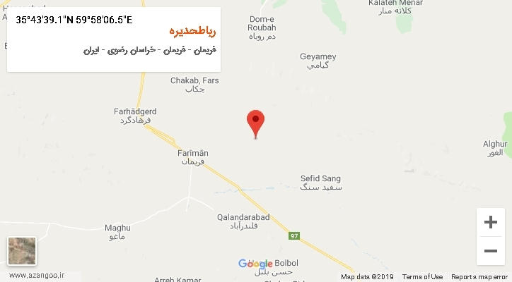 روستای رباطحدیره بر روی نقشه