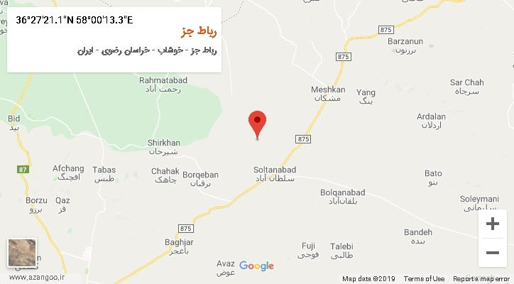روستای رباط جز بر روی نقشه