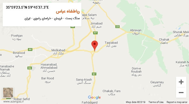روستای رباطشاه عباس بر روی نقشه