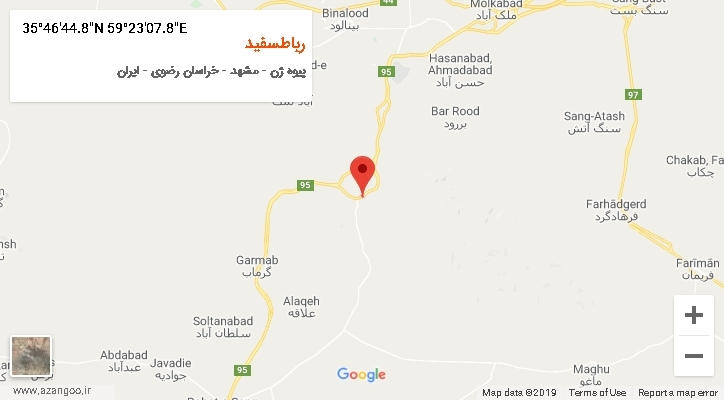 روستای رباطسفید بر روی نقشه