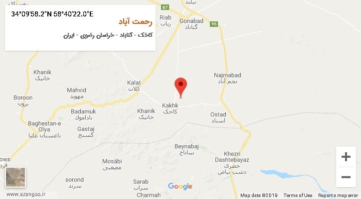 روستای رحمت آباد بر روی نقشه