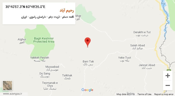 روستای رحیم آباد بر روی نقشه