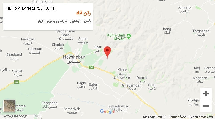 روستای رکن آباد بر روی نقشه