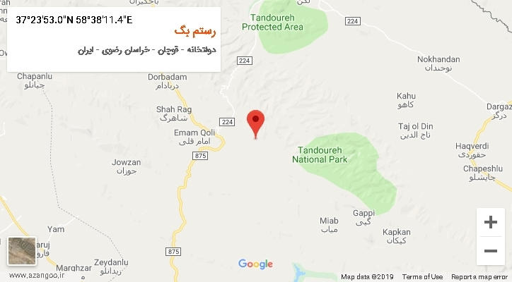 روستای رستم بگ بر روی نقشه