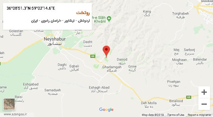 روستای روتخت بر روی نقشه