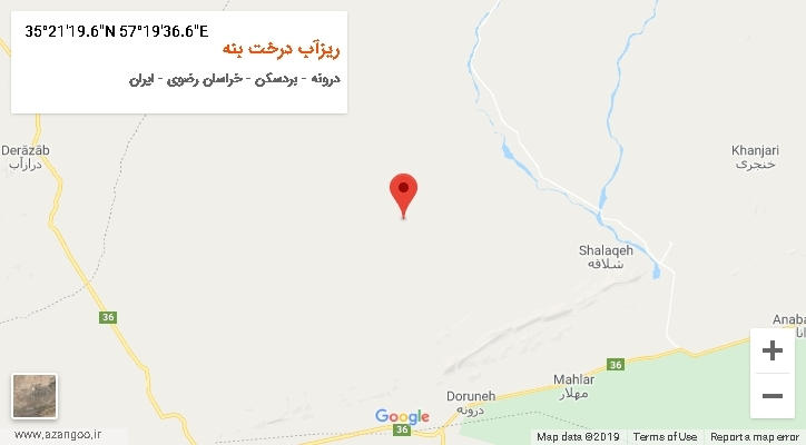 روستای ریزآب درخت بنه بر روی نقشه