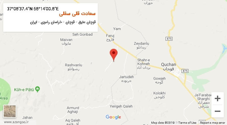 روستای سعادت قلی سفلی بر روی نقشه