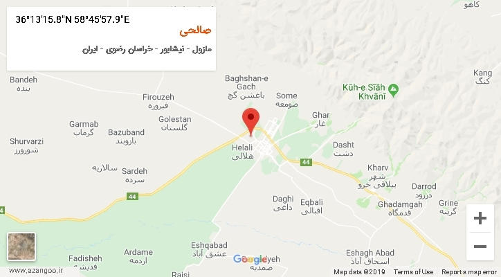 روستای صالحی بر روی نقشه