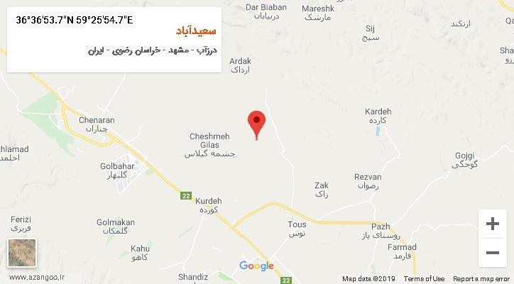 روستای سعیدآباد بر روی نقشه