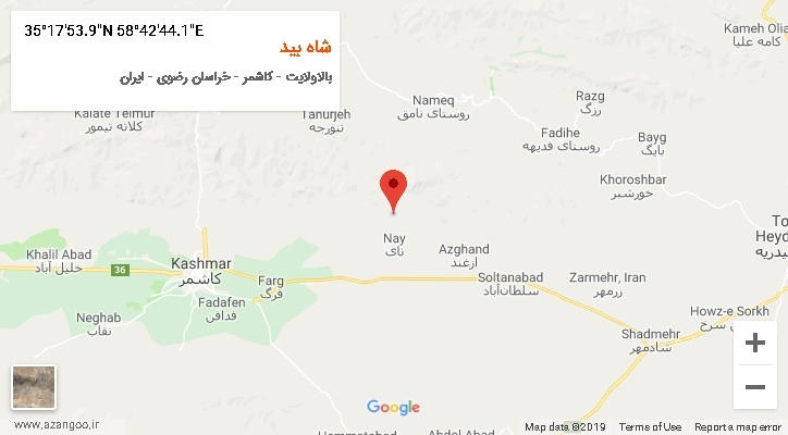 روستای شاه بید بر روی نقشه
