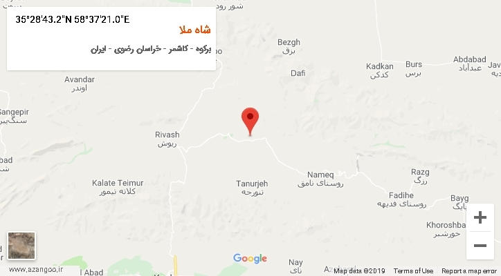 روستای شاه ملا بر روی نقشه