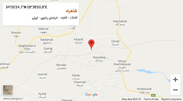 روستای شاهراه بر روی نقشه