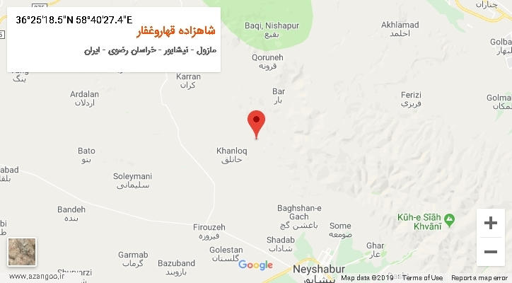 روستای شاهزاده قهاروغفار بر روی نقشه