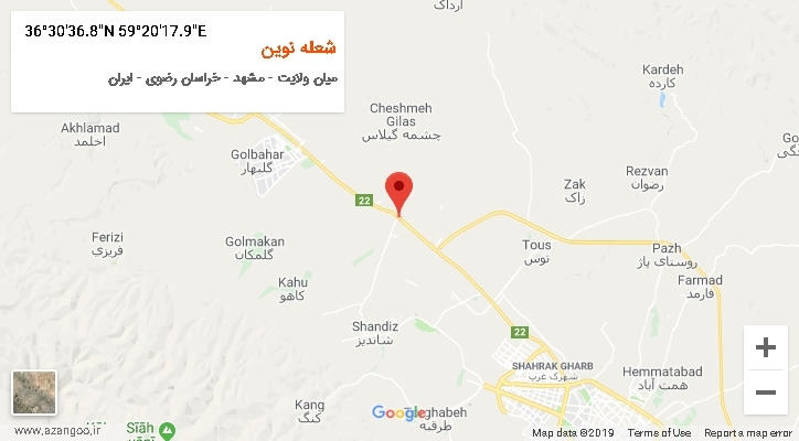 روستای شعله نوین بر روی نقشه