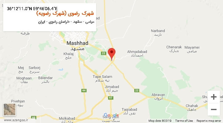 روستای شهرک رضوی (شهرک رضویه) بر روی نقشه