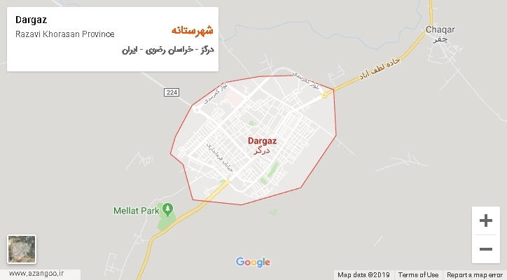 دهستان شهرستانه بر روی نقشه