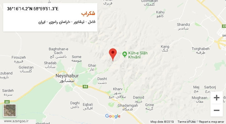 روستای شکراب بر روی نقشه