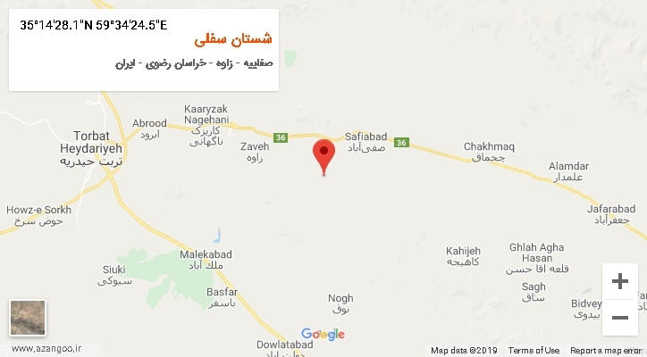 روستای شستان سفلی بر روی نقشه