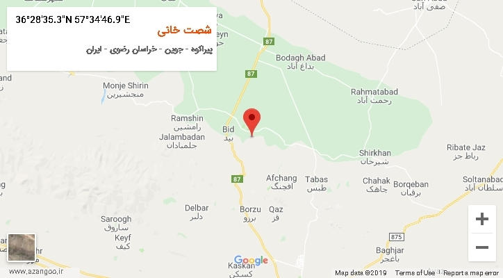 روستای شصت خانی بر روی نقشه