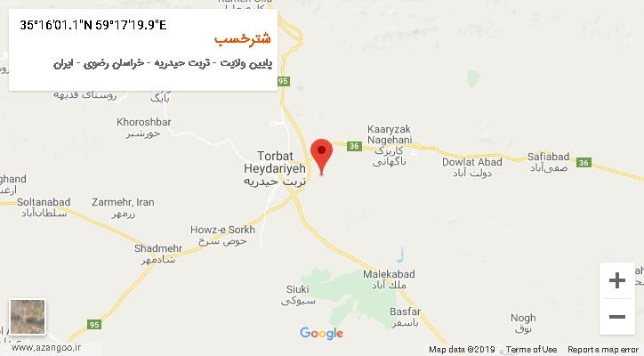 روستای شترخسب بر روی نقشه