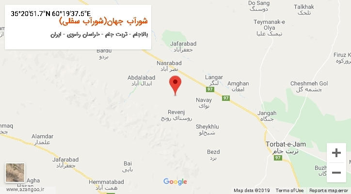 روستای شورآب جهان(شورآب سفلی) بر روی نقشه