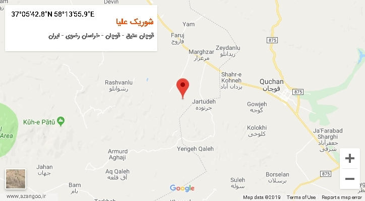 روستای شوریک علیا بر روی نقشه