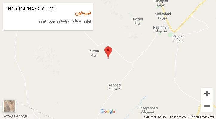 روستای شیرخون بر روی نقشه
