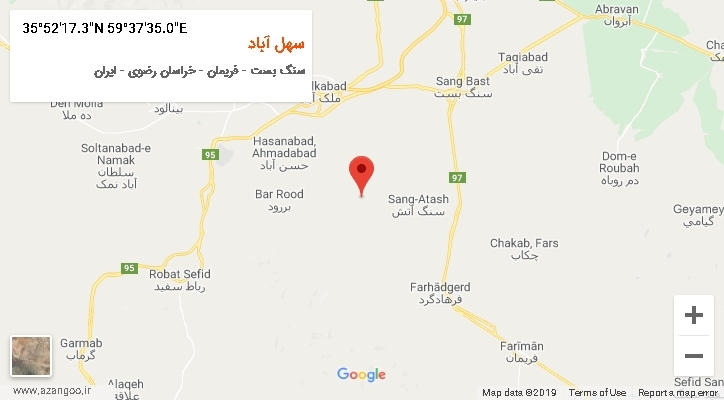 روستای سهل آباد بر روی نقشه
