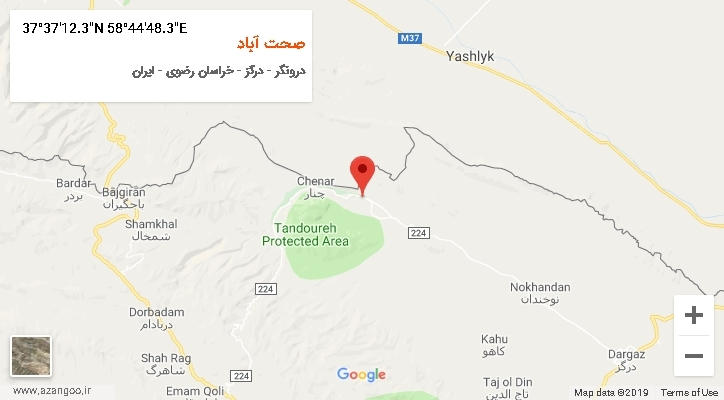 روستای صحت آباد بر روی نقشه