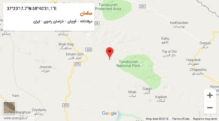 روستای سلمان بر روی نقشه