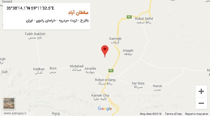 روستای سلطان آباد بر روی نقشه