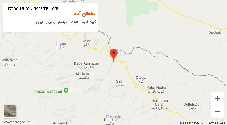 روستای سلطان آباد بر روی نقشه