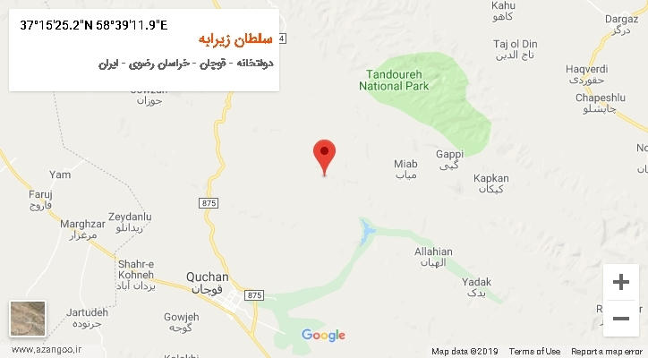 روستای سلطان زیرابه بر روی نقشه