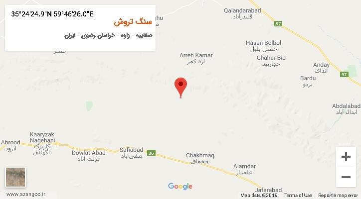 روستای سنگ تروش بر روی نقشه