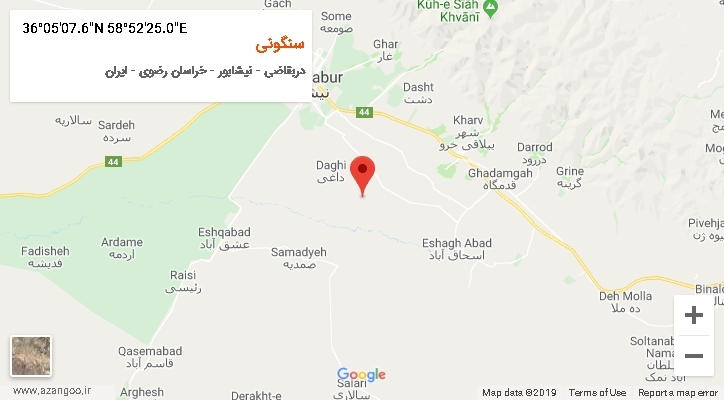 روستای سنگونی بر روی نقشه