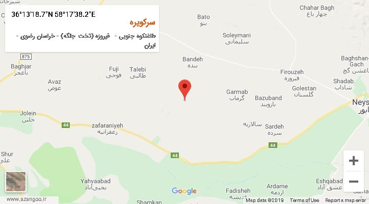 روستای سرکویره بر روی نقشه