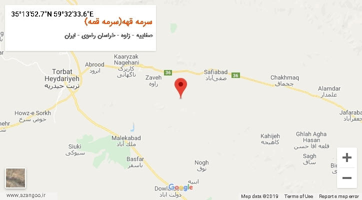 روستای سرمه قهه(سرمه قمه) بر روی نقشه