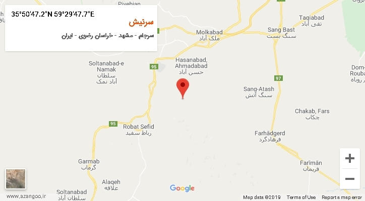 روستای سرنیش بر روی نقشه