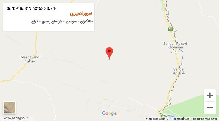 روستای سرورنصیری بر روی نقشه