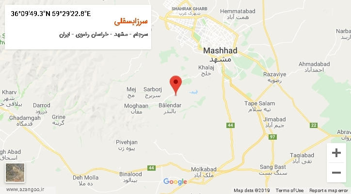 روستای سرزابسفلی بر روی نقشه
