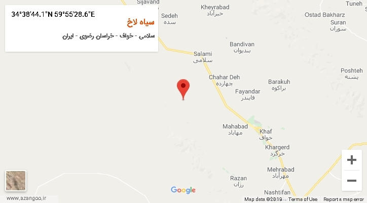روستای سیاه لاخ بر روی نقشه