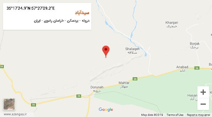 روستای سیدآباد بر روی نقشه
